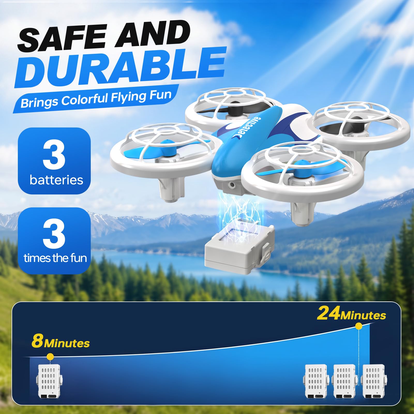 Mini Drohne für Kinder Spielzeug ab 6 7 8 9 10+ Jahre Jungen, RC Flugzeug Spielzeug Quadrocopter Drone für Kinder und Anfänger mit 3 Akkus, für 3D-Flips, einfach zu fliegen, Flying Toys for Boys Girls
