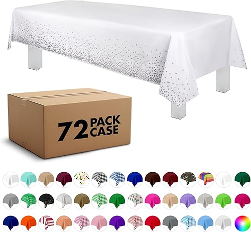 Miniatura 23 de Mantel de plástico de alta calidad - 54 in. x 108 pulgadas. Grandipity - Mantel rectangular (6 y 12 unidades), Azul cielo a cuadros Feliz