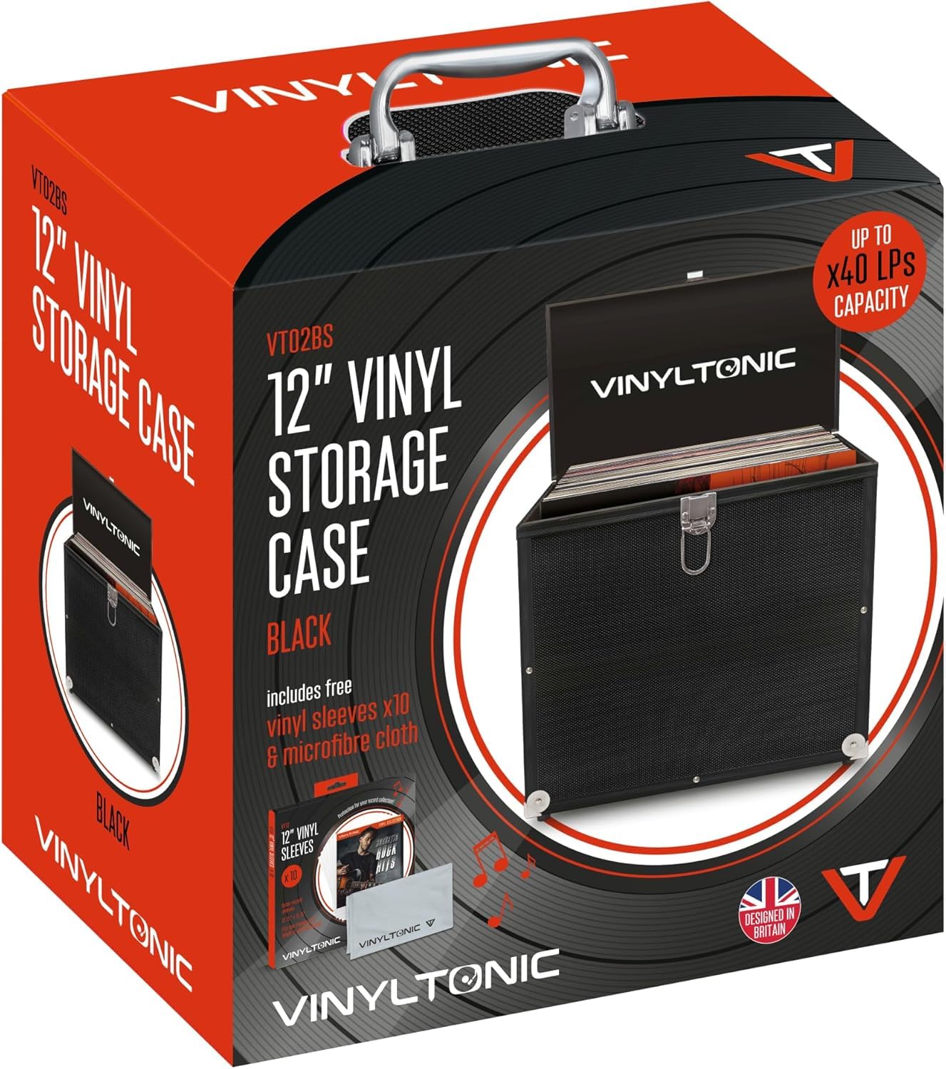 Black Lp Case (With Cloth & 10Pk Outer Sleeves)