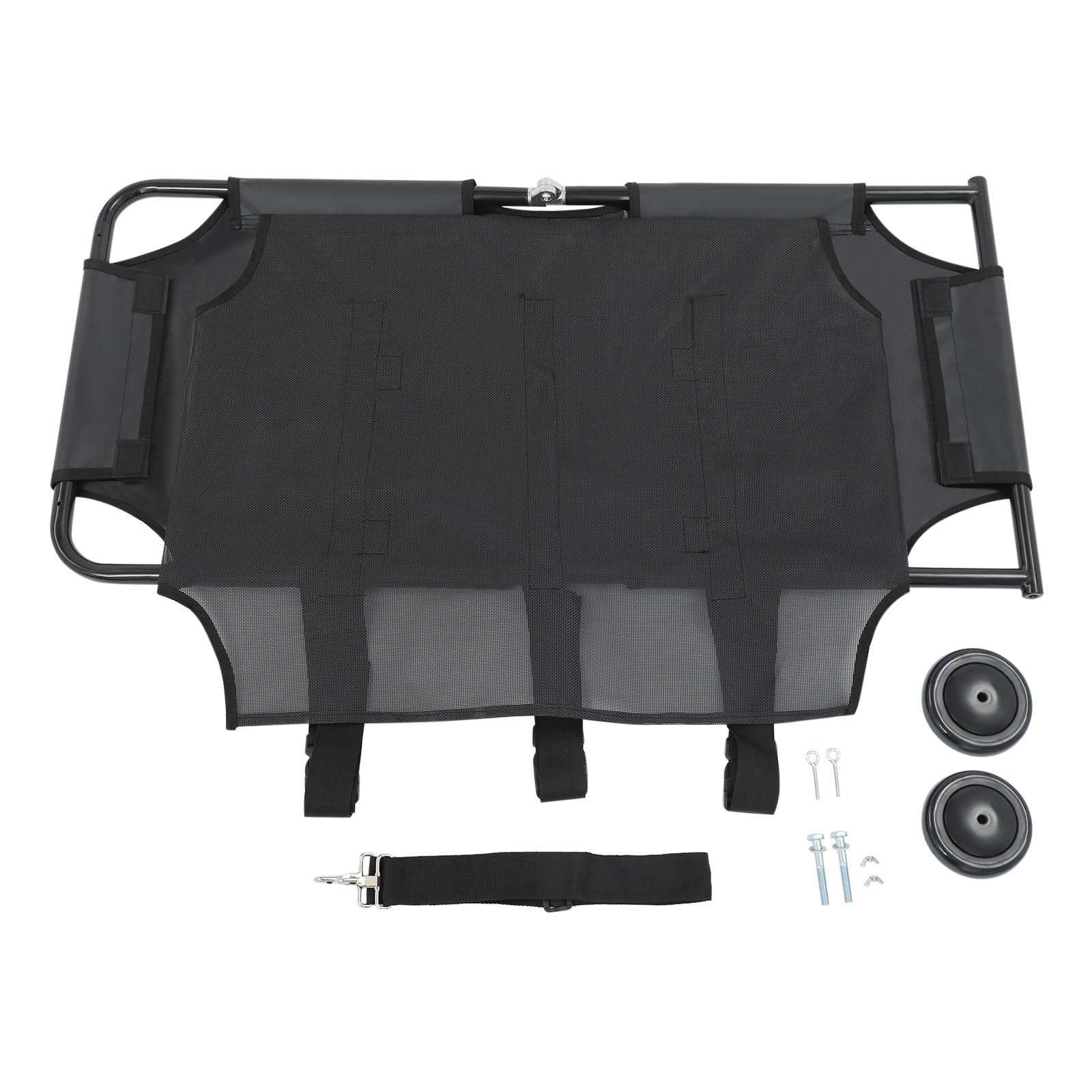 Transportín plegable para perros de hasta 120 kg, 115 x 56 x 13 cm, con ruedas silenciosas, arnés de emergencia plegable para emergencias, viajes, perros grandes