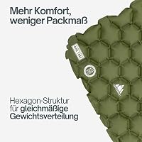 TRINORDIC Ultrakönnyű Kempingmatrac Beépített Párnával - Felfújható Túramatrac Erdőzöld Színben, 190x58cm, 550g, 120kg Teherbírás 6