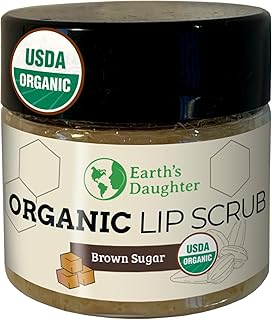 Earth's Daughter Organic Brown Sugar Lip Scrub 0.7 oz - USDA Organic Lip...