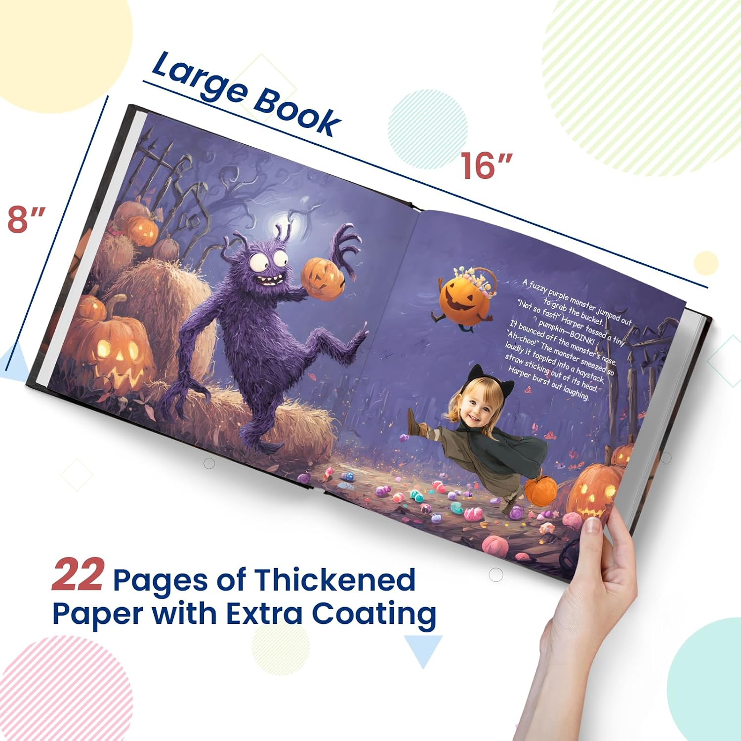 ELFINK Personalized Children Story Books - Halloween Candy Bucket - Customized Name & Photo - Baby Gifts - Children Bedtime Story (Soft Cover)