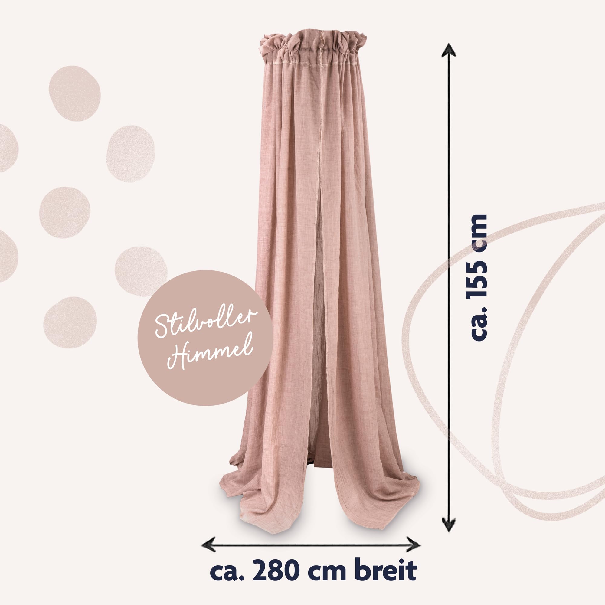 Julius Zöllner Betthimmel aus Voile – für Babybett & Kinderbett – Kinderzimmer Deko – Earth