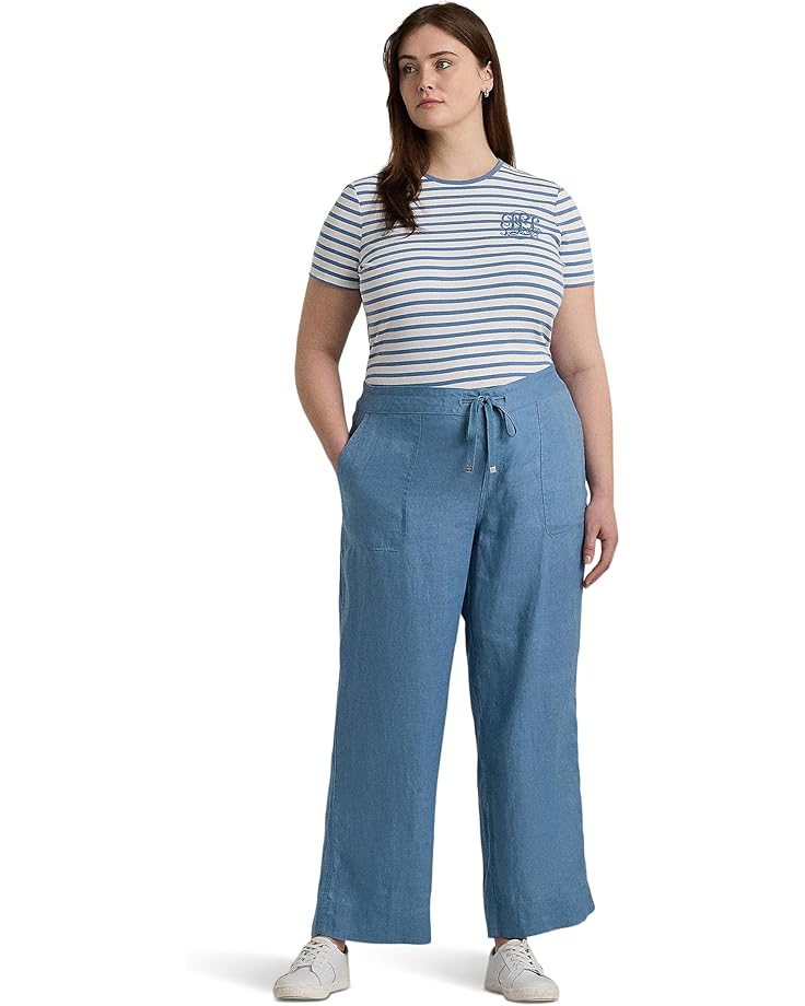 Lauren Ralph Lauren Plus-Size Linen Wide-Leg Pant - #4 of 4