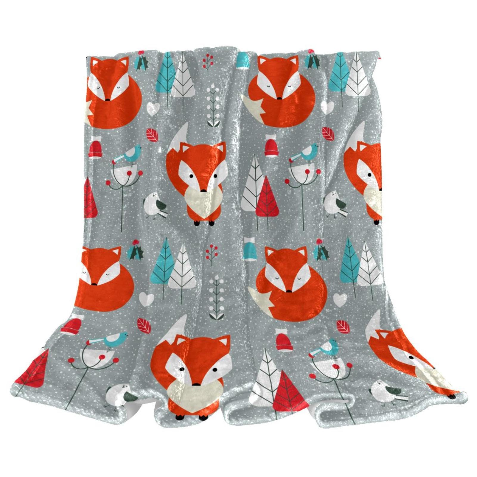 Couverture polaire renard plaid chaud doux lits canapés chaises divans dimensions 150x130cm