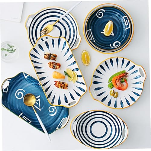 Miniatura 5 de 1 plato de postre redondo bandeja para servir ensalada, decoración italiana, plato de cena, cerámica, microondas, plato de almacenamiento, plato de