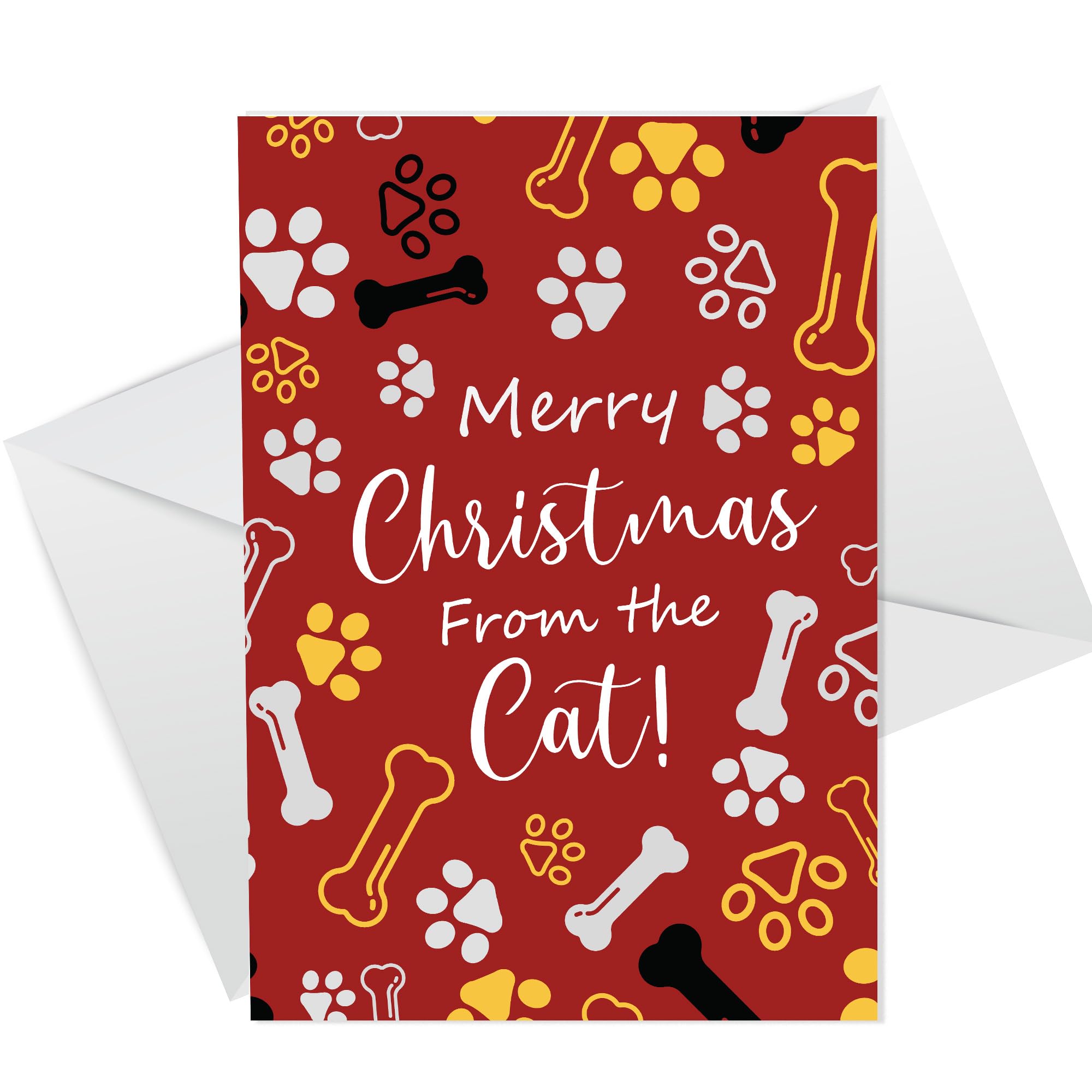 RED OCEAN Merry Christmas Card From The Cat Funny Christmas Card For Mum Dad Daughter Son Family Christmas Card