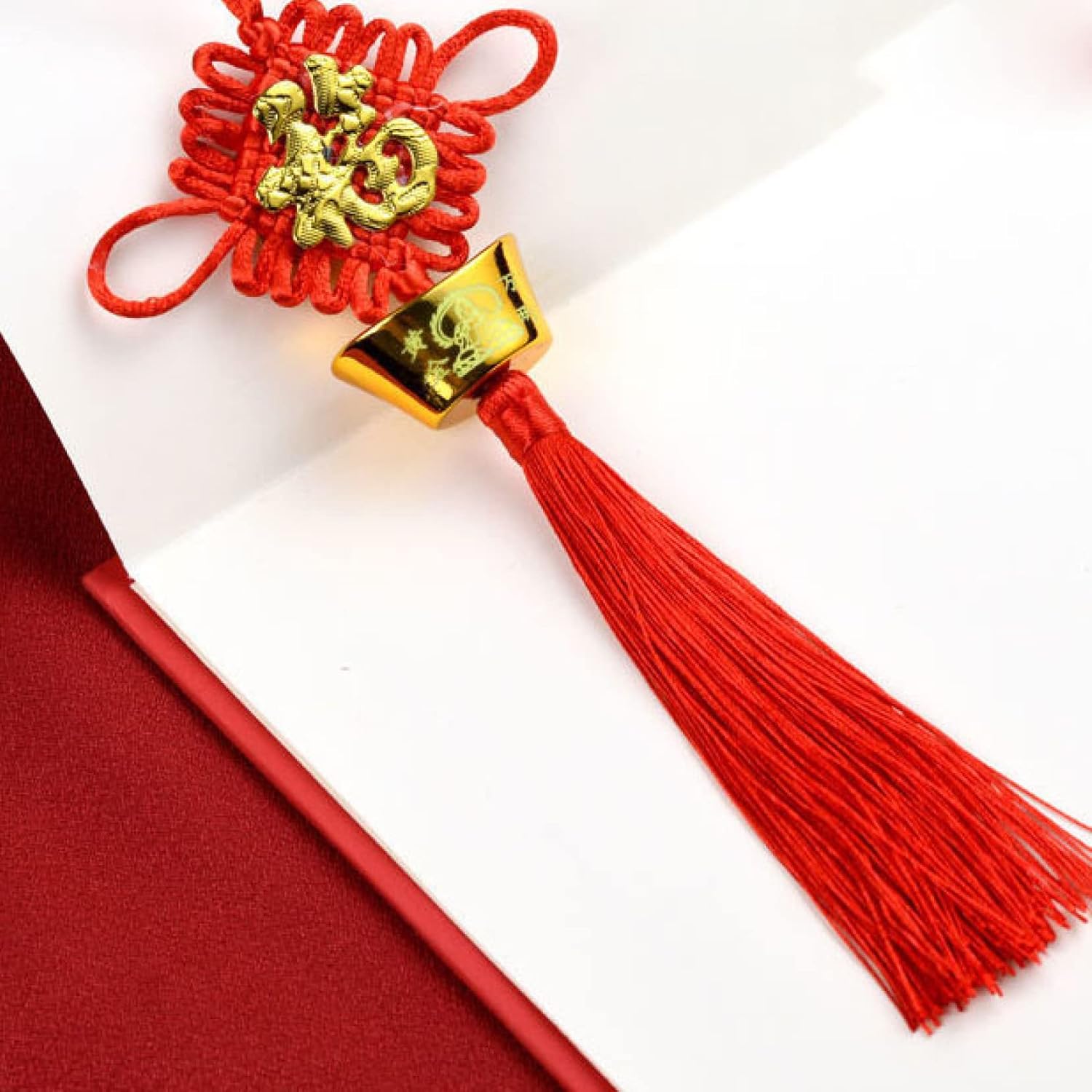 Tassel Ornaments Red Chinese Style All-Match Knot Design Spring Festival Retro Decor Home(E)