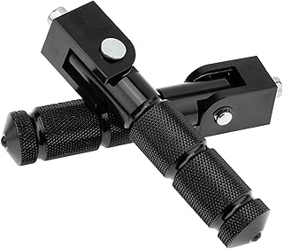 Windance 8mm M8 Passenger Foot Supports Pedals, 90 Degree Foldable Anti-Skid Foot Peg for Motorcycle Scooters Bicycle Electric Bike (Black)