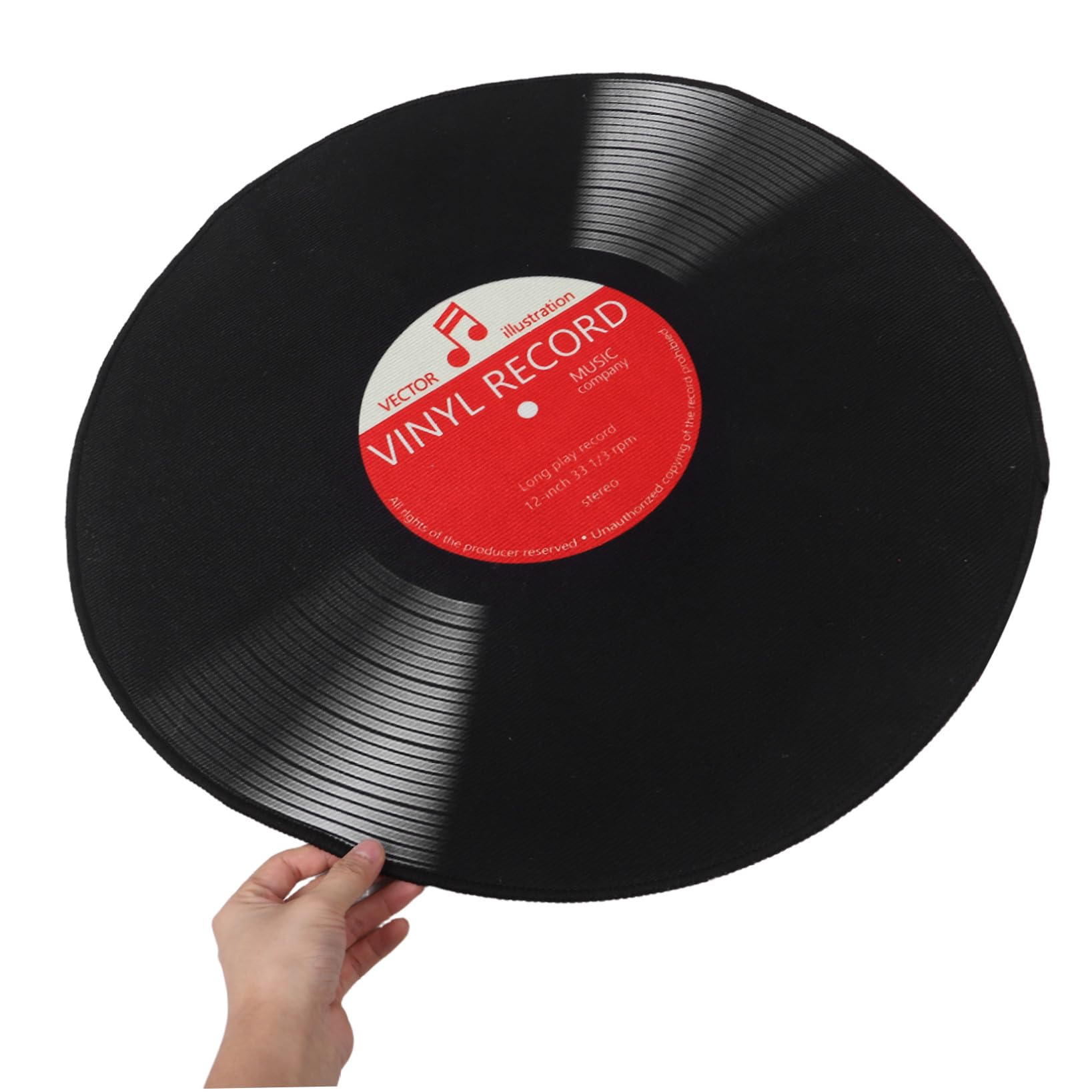 Angoily Schallplatten-Teppich: 60 cm breiter, Rutschfester und fleckenabweisender Teppich – Ästhetischer Schallplatten- für Wohnzimmer, Schlafzimmer und Küche – Pflegeleichte, Trendige runde