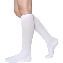 Travel Compression Socks for Men and Women, 20-30 mmHG, Graduated Compression for Flight Travel S, White