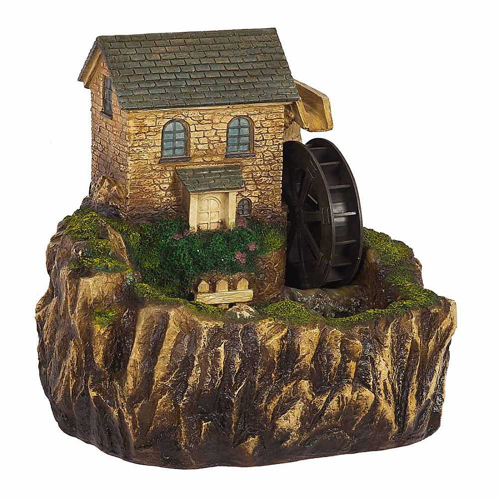 Smart Solar Self-Contained Water Mill House Garden Fountain Feature