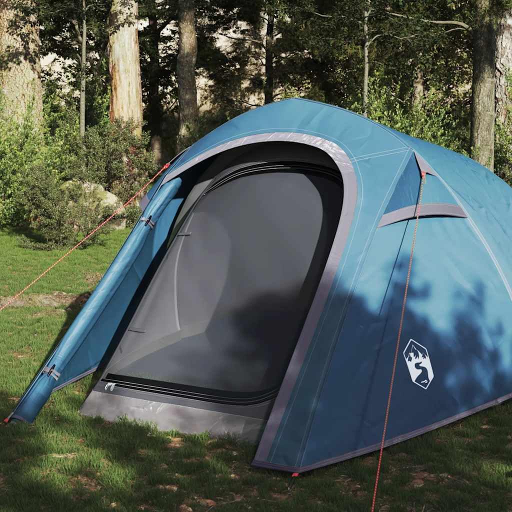 Zelt 3 Personen Grau Orange Wasserdicht