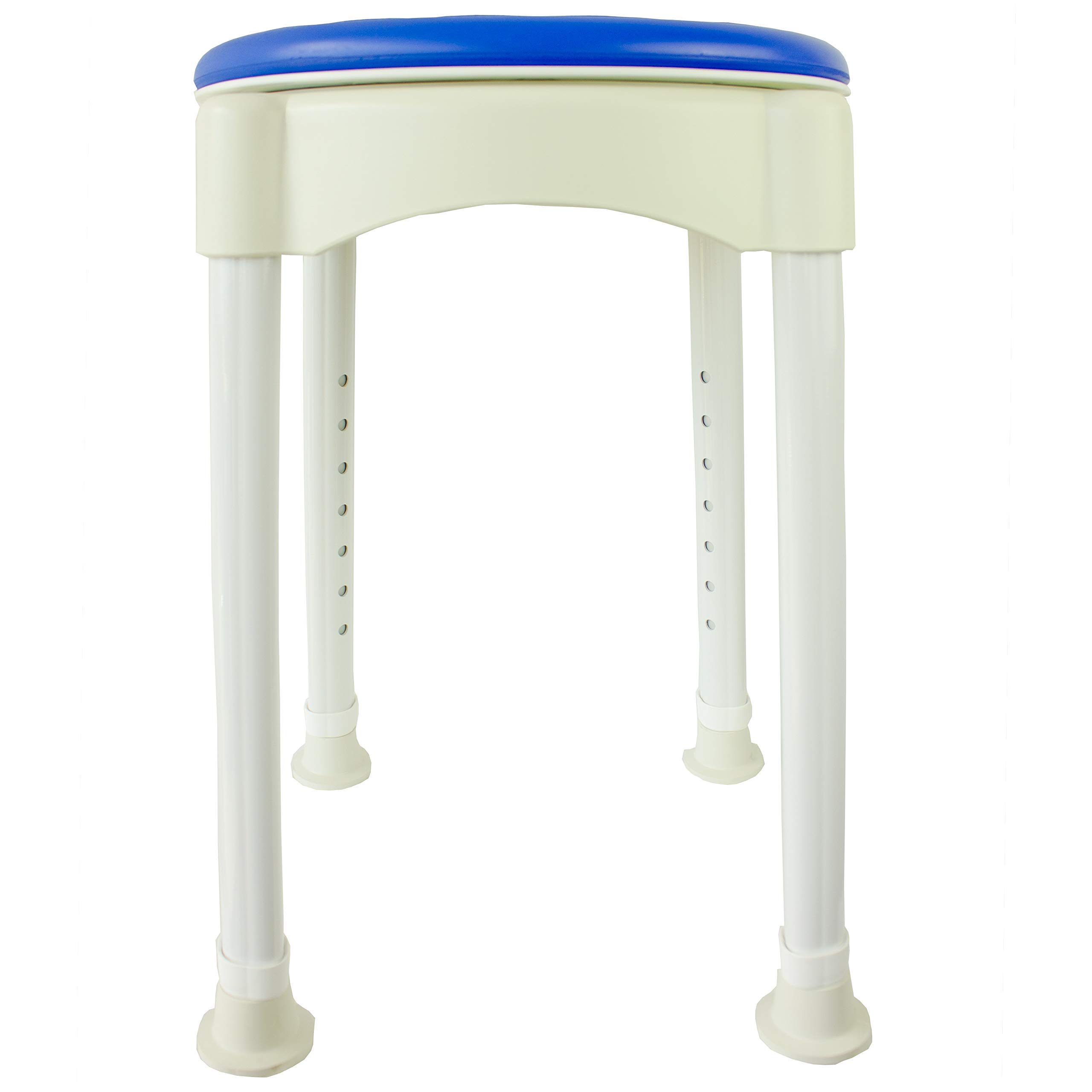 Mobiclinic, Taburete de baño Redondo Giratorio, Arrecife, con ventosas, Rotación 360º, Marca española, Regulable en Altura, Ducha, Patas Antideslizantes, Portátil