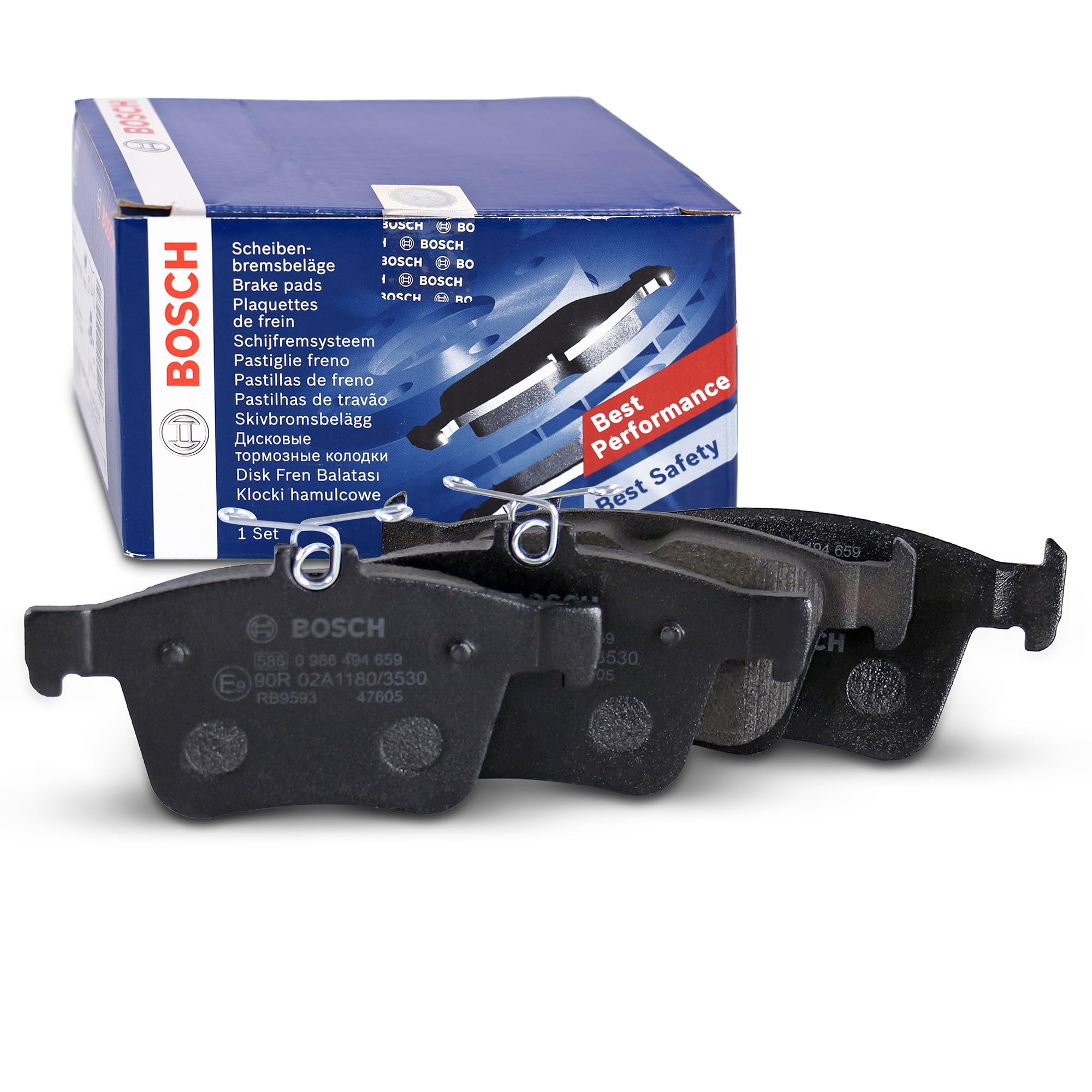 Brake Pads Set fits VW T-ROC A11, AC7 Rear 2017 on Bosch 3Q0698451M 5Q0698451