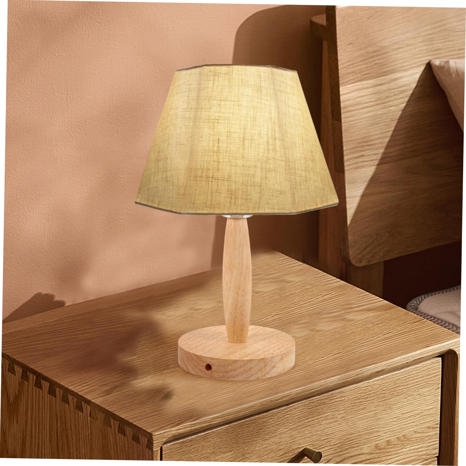 Lampada da Tavolo Fai da Te Bianca in Ferro e Legno, Base e Supporto Inclusi, per Comodino e Camera da Letto