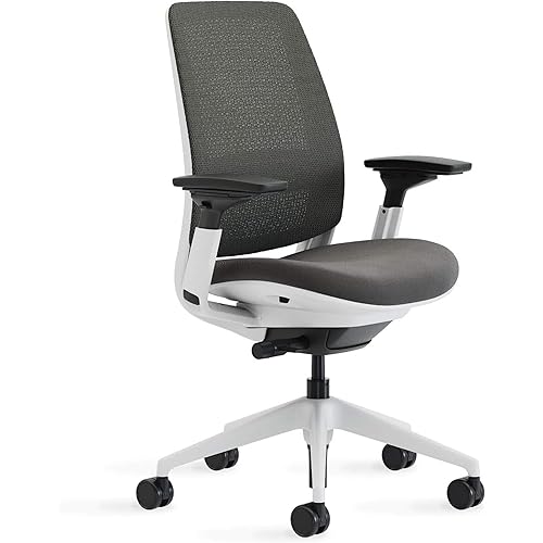 Steelcase Series 2 Office Chair - Ergonomic Work Chair with Wheels for Carpet - with Back Support, Weight-Activated Adjustment & Arm Support - Adjustable Rolling Chairs for Desk - Graphite