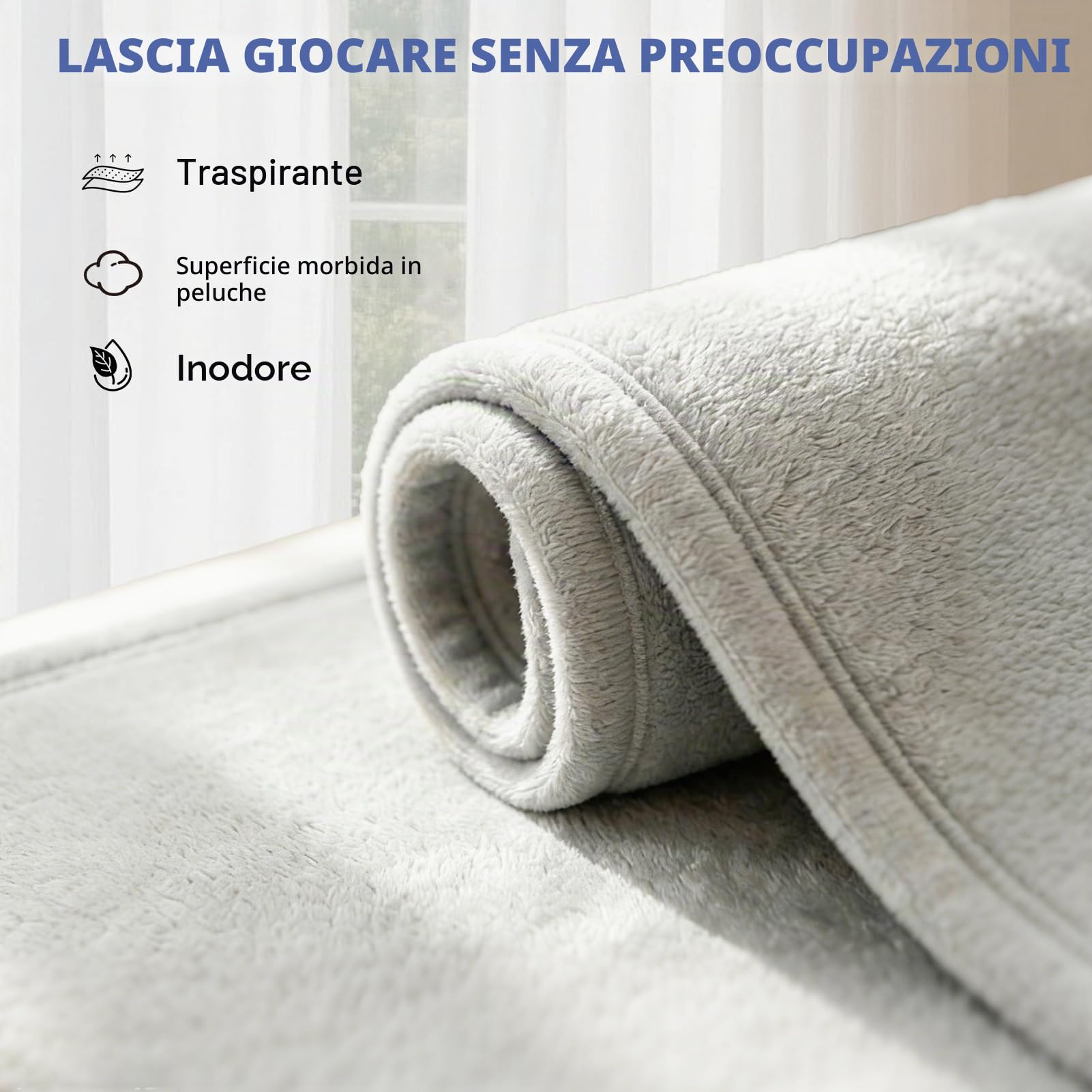 Tappeto cameretta bambini 200x150x3cm, tappeto gioco neonato gattonamento morbido per bambini, tappeti camera bambina bambino, tappetino moderno spesso con fondo antiscivolo, soggiorno, regalo neonato