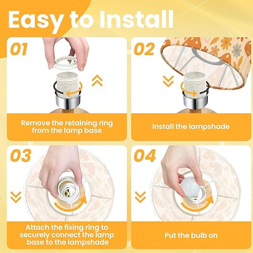 Miniatura 7 de Table Lamps for Bedroom Retro 70s 60s Floral Hippie Mushrooms Summer Groovy Flower Power Bedside Lamps Desk Lamp Table Lamp Night Light for Kids