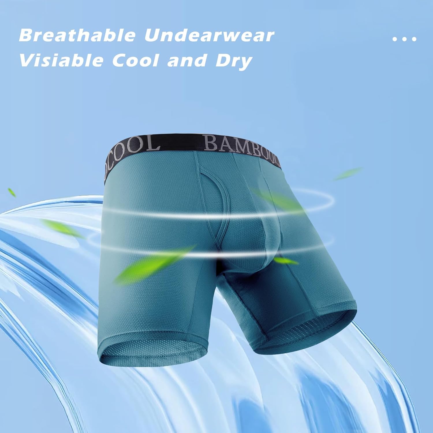 BAMBOO COOL Men's 360° Breathable Mesh Underwear Moisture-Wicking Boxer Briefs Cooling Performance,Multipack - Image 2
