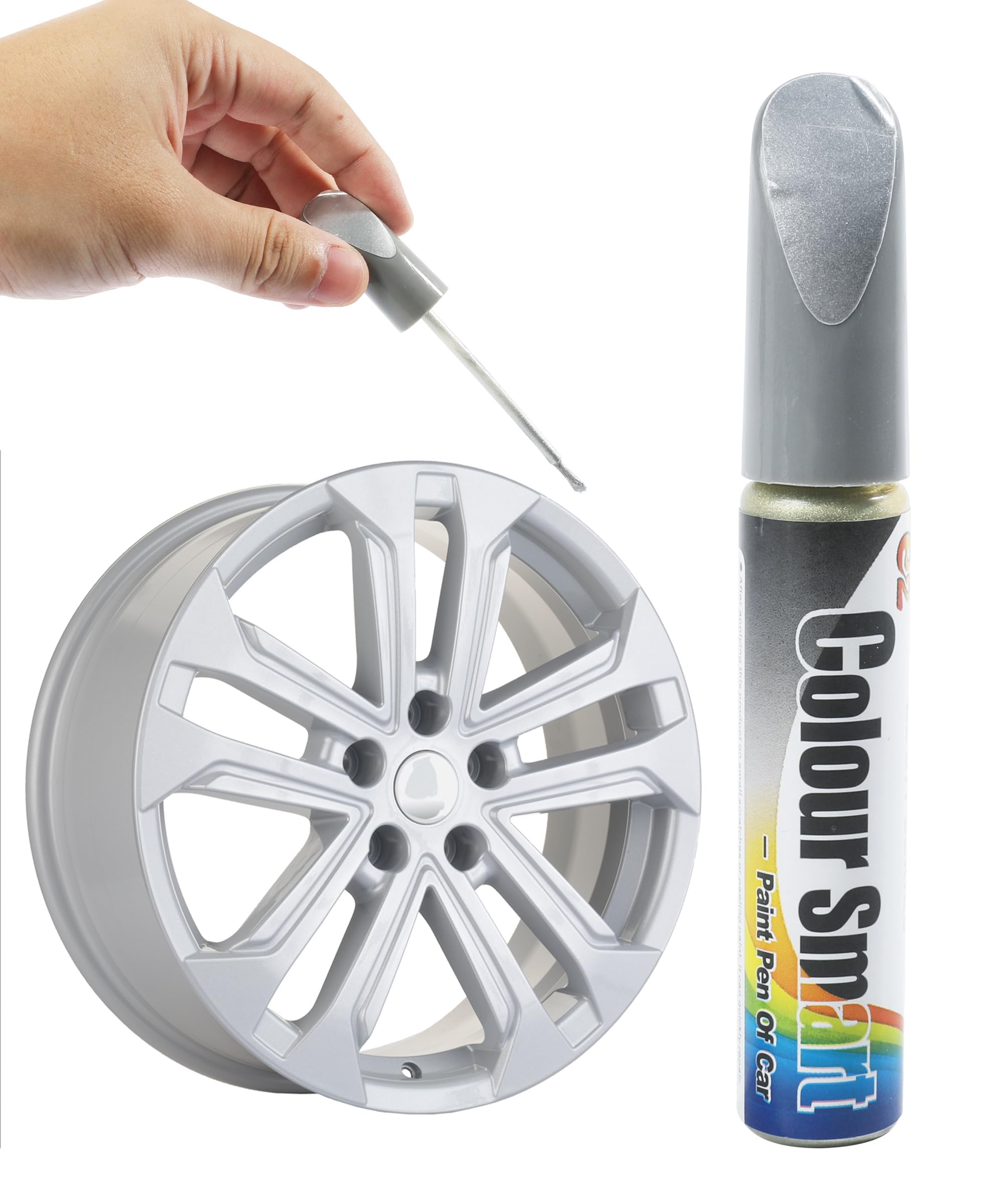 Wheel Paint,Rim Paint,Car Wheel Scratch Repair Rim Touch Up Paint,Touch Up Paint for Cars,Wheel Scratch Repair Pen, Car Accessories Car Touch Up Paint,Quick And Easy Fix Rim Scratches (Silver)