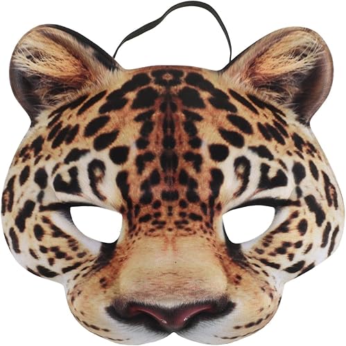 Zerodeko Máscaras de media cara para mascarada, leopardo, medio Mardi Gras, Kabuki, gato, para Halloween, mascarada, cosplay, accesorios