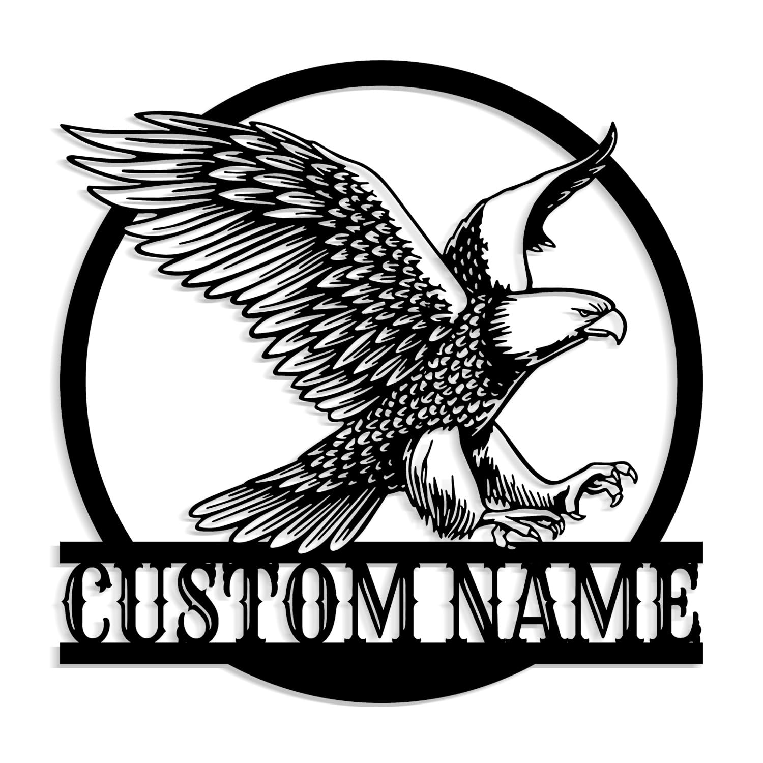 Custom Eagle Signs, Personalized, Metal Signs, Home Decor Signs, Metal Wall Art, Wildlife Metal Home Decor, Personalized Holiday Gifts (Style-5)