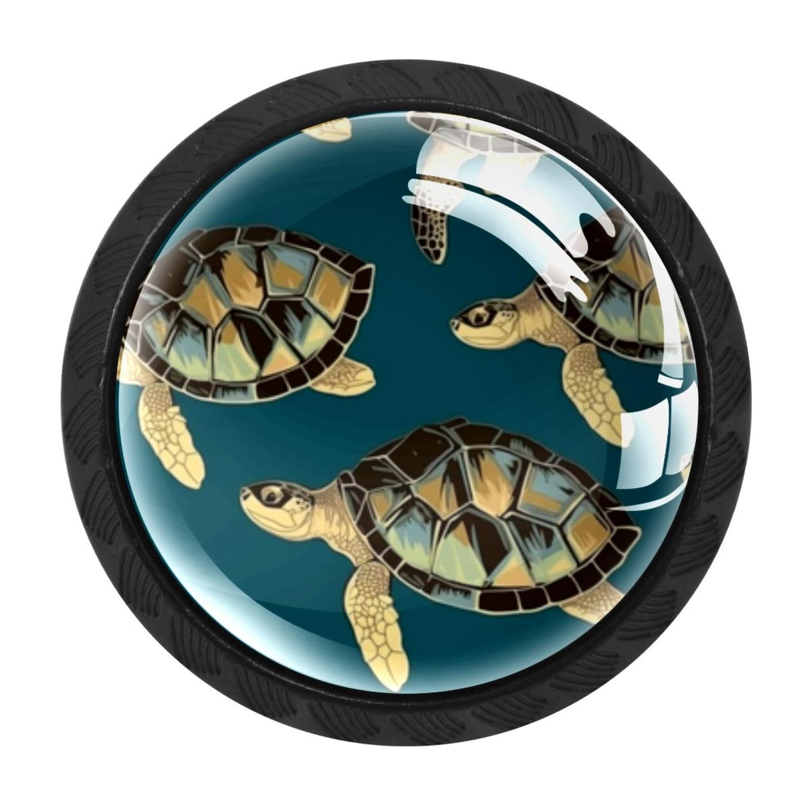 Boutons d'armoire tortue de mer lot de 4 pour tiroir de meuble et placard de cuisine vintage
