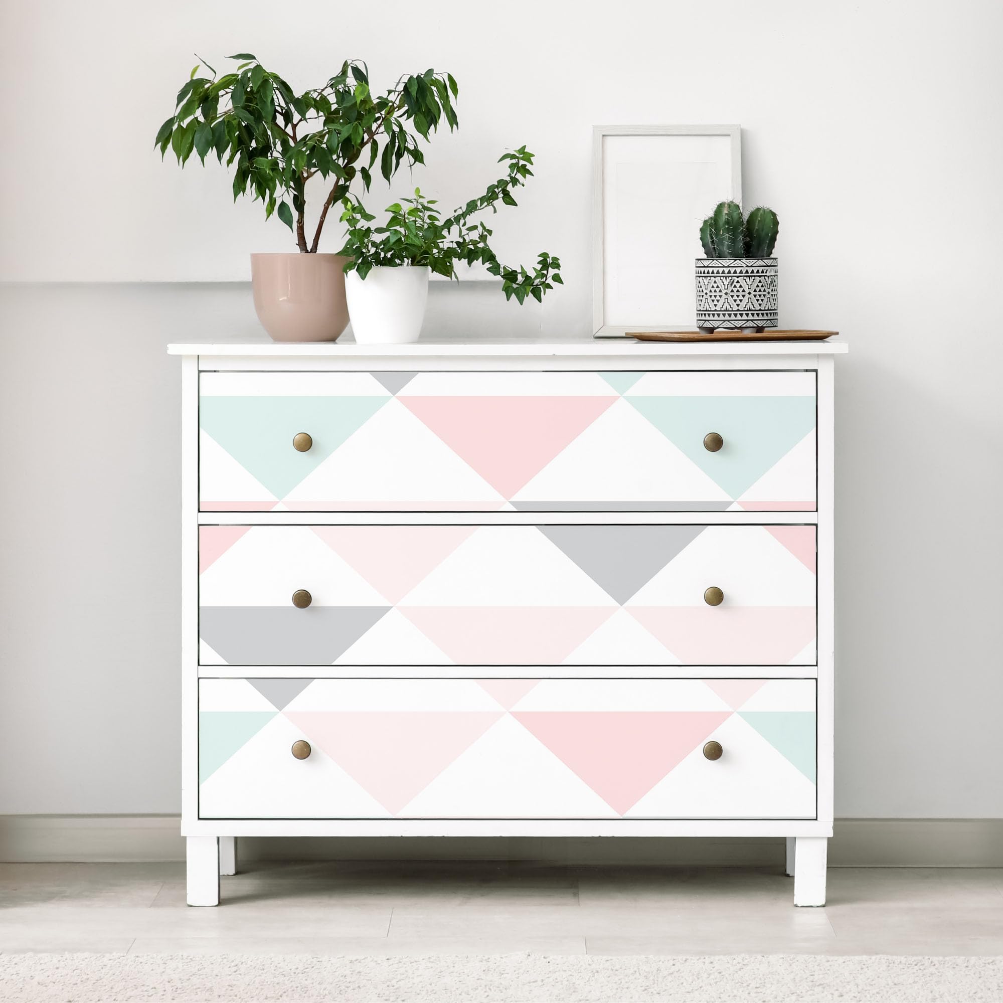 Tapeta samoprzylepna geometryczne trójkąty pastelowy skandynawski design