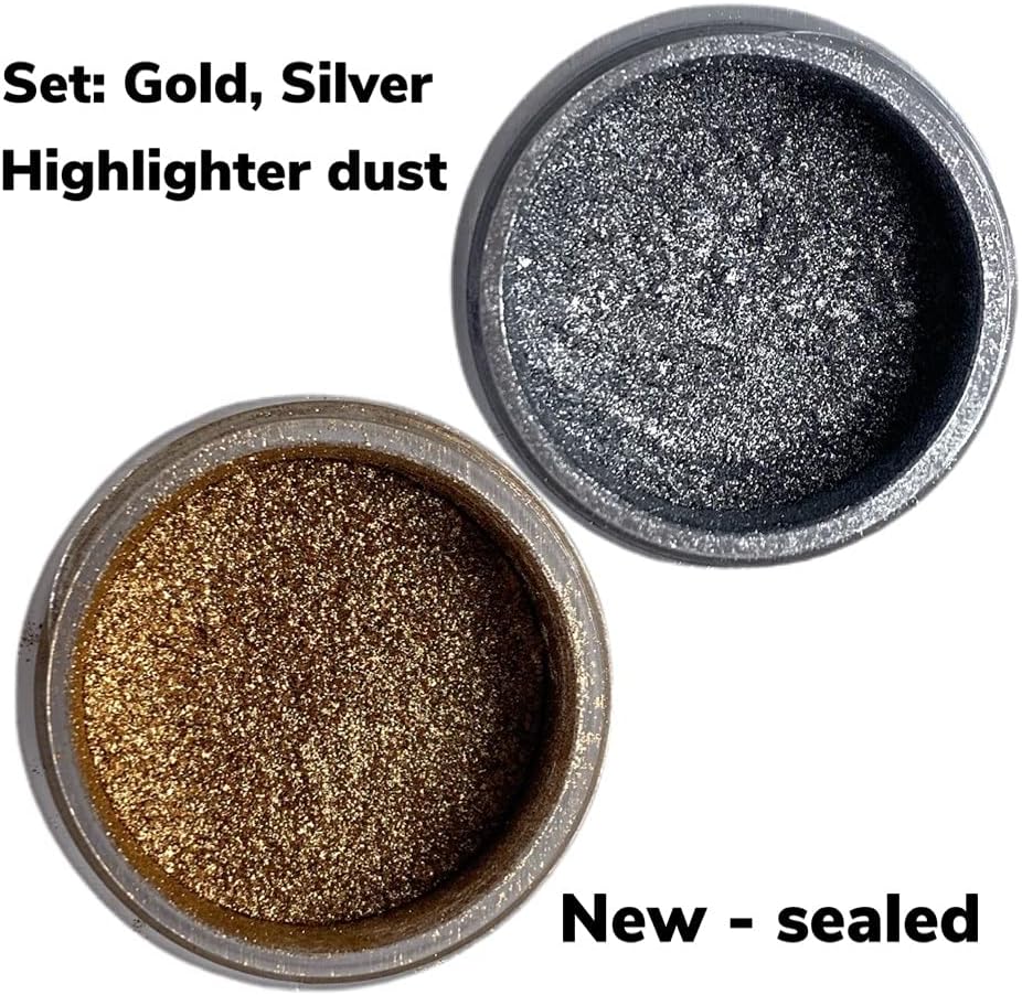 GOLD AND SILVER SET Highlighter Dust Set x 2 Units Gold 7g / Silver 5g Oh Sweet Art