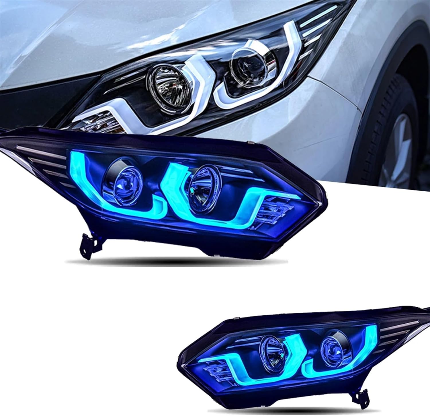 Automobile Headlight Compatible For HRV Vezel Headlights 15-17 LED Head Lamp Car Styling DRL Signal Projector Lens Automotive Accessories