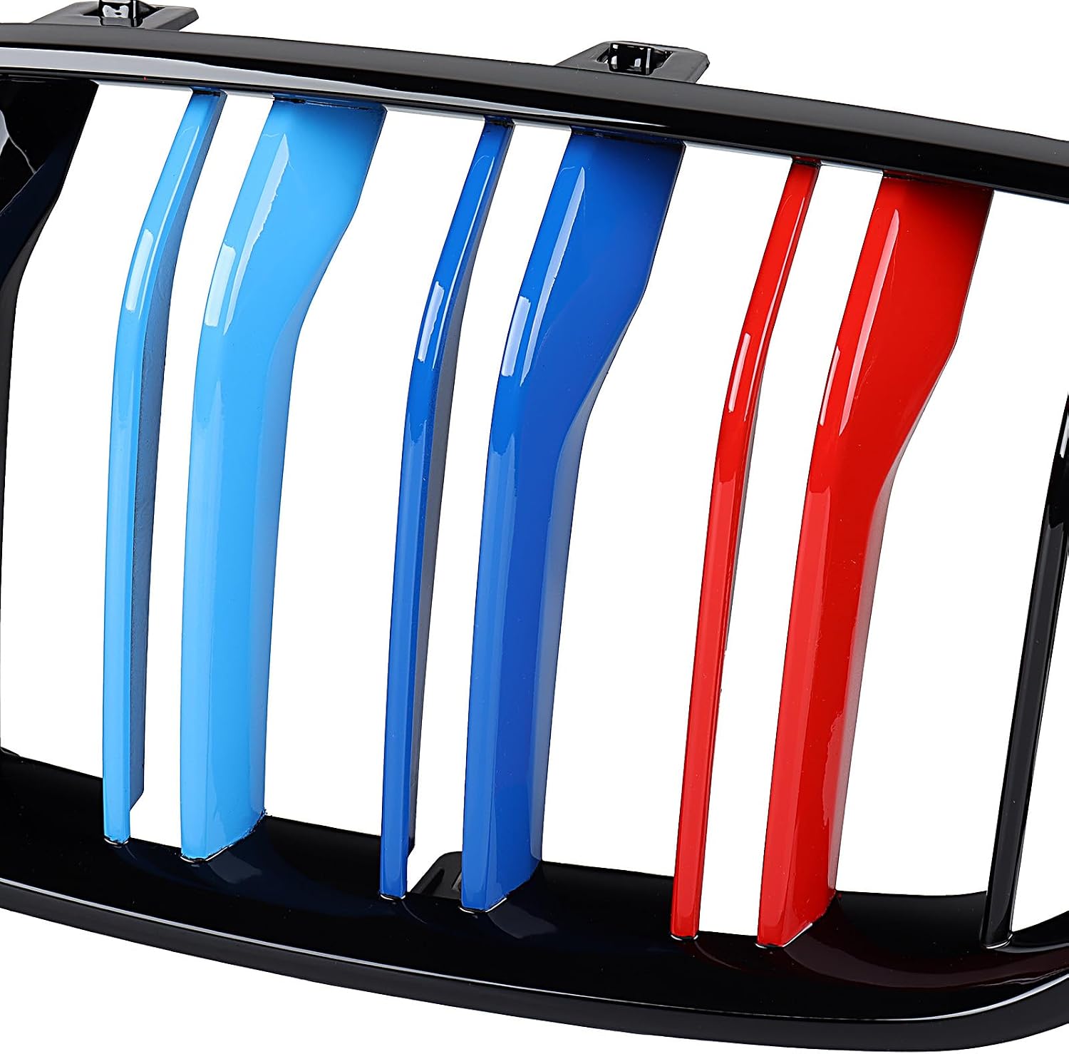 Front Kidney Grille Compatible with 2007–2010 BMW X3 E83 Facelift Dual Slat Sport Style OE 51113420087, 51113420088 Replacement Glossy Black + M-Color