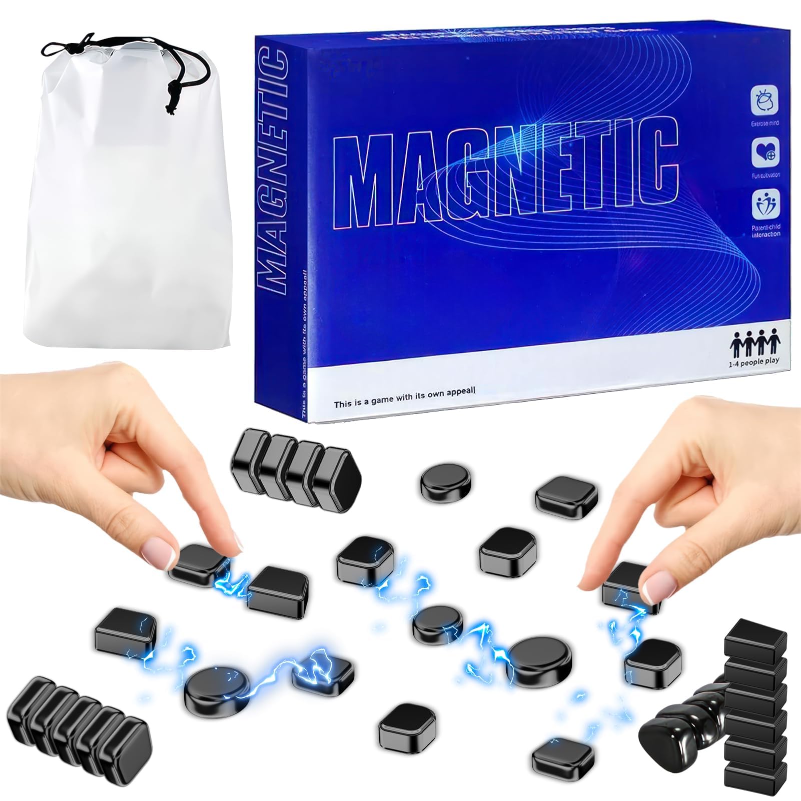 (20 Stück) Magnetisches Schachspiel,(8 Jahre und älter) Magnetspiel Puzzle Magnetic Schachspiel Tragbares Schach Magnetisch Magnetisches Spiel für Erwachsene Partyzubehör für Familientreffen