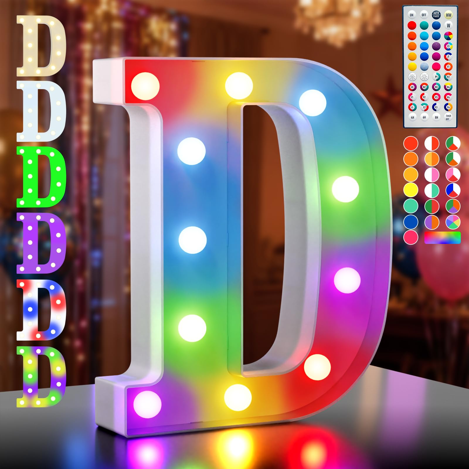 Ledido LED Light Up Marquee Numbers Sign - Cool & Warm Light up Numbers for 40th Birthday Decorations, LED Number Lights for Wedding Anniversary Grad Home Bedroom Table Wall Party Decor, Number 40 — view 60