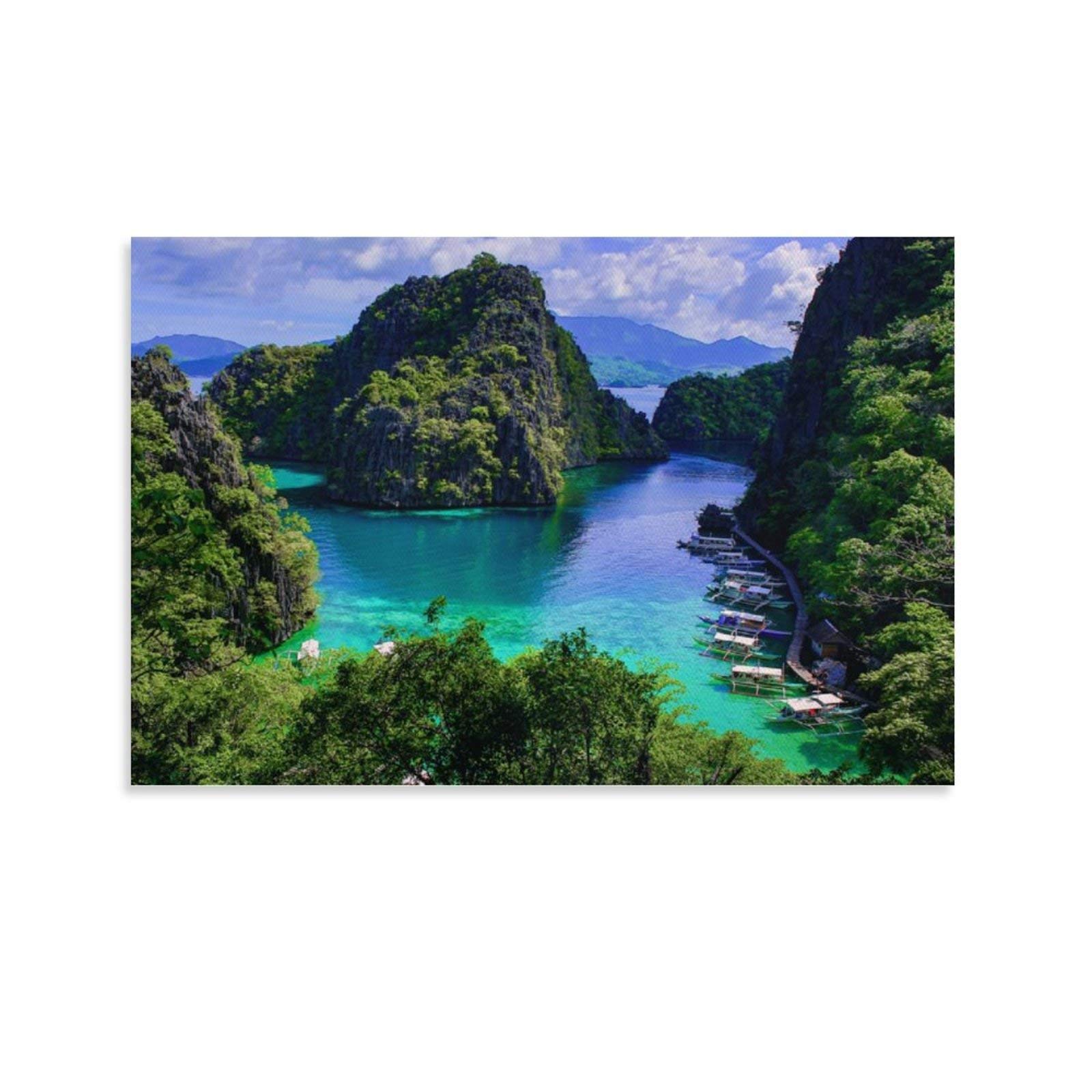 SDFSDF Coron The Philippines Retro Travel Poster Decorative Painting Canvas Art Wall Home Decor Collectible Vintage posters 20x30inch(50x75cm)