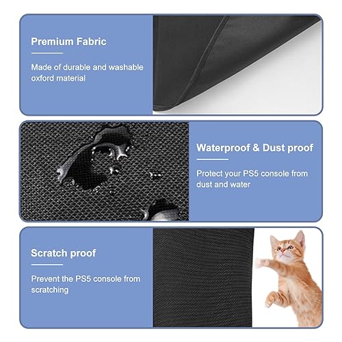 Miniatura 5 de T Tersely Dust Cover for PS5 Console Anti-Scratch Waterproof Dust Sleeve Guard Cover Skin Ultra Soft Protective Case With Cable Port For SONY