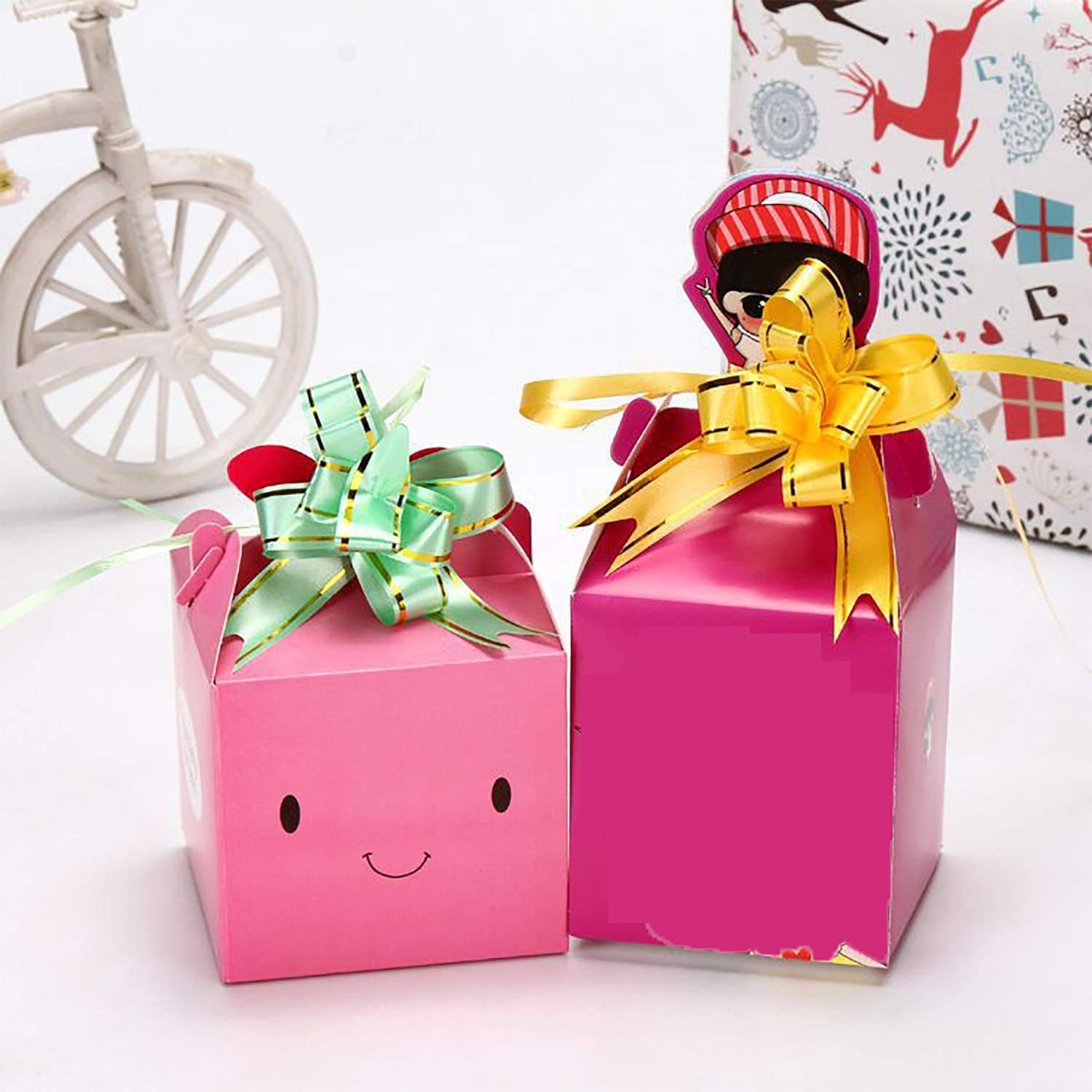 Fiocchi Regalo In Organza 16,5 Cm – Confezione 5 Pezzi, Rosso Elegante, Per Pacchi Regalo
