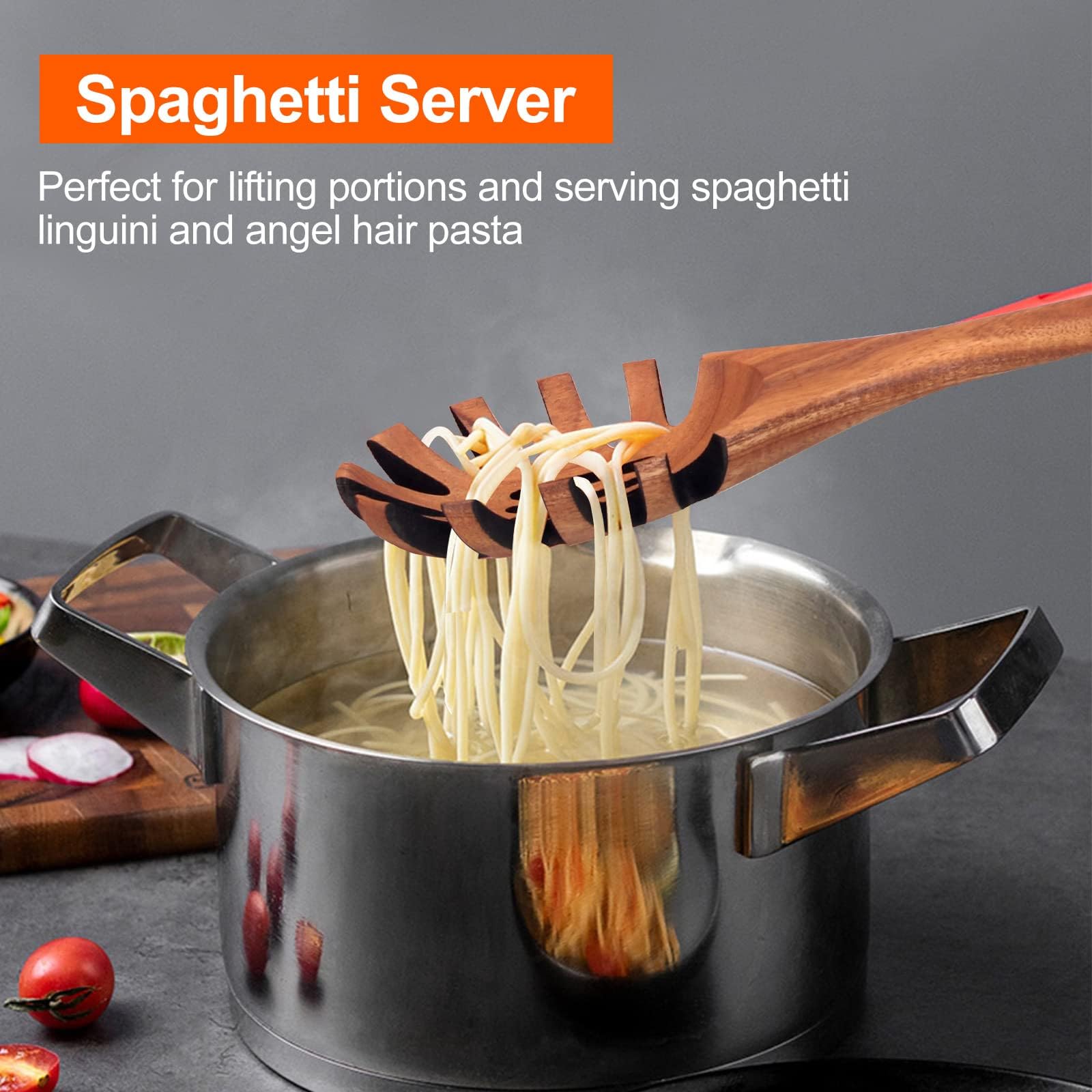 Cucchiaio Per Pasta In Acciaio Inox 304 Con Doppia Macinatura, Apribottiglie E Gancio – Utensile Multifunzione Per Spaghetti E Verdure