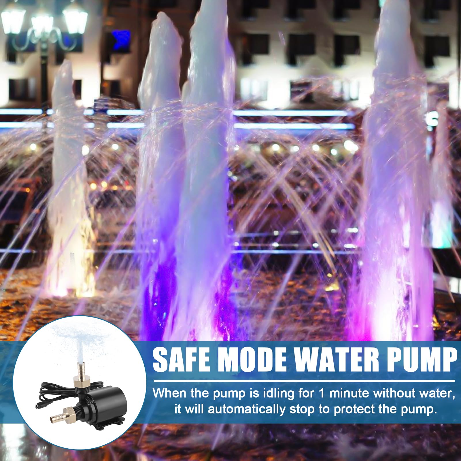 Pompa dell'acqua DC 12 V, 800 l/h 5 m, 15 W, senza brushless, mini pompa per acquario con regolazione della velocità, pompa anfibi, pompa per laghetto, acquario, sistema di circolazione dell'acqua