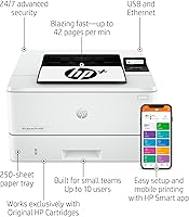 Vista 2 de HP Laserjet Pro 4001ne Impresora en blanco y negro con características HP+ Smart Office (renovada)