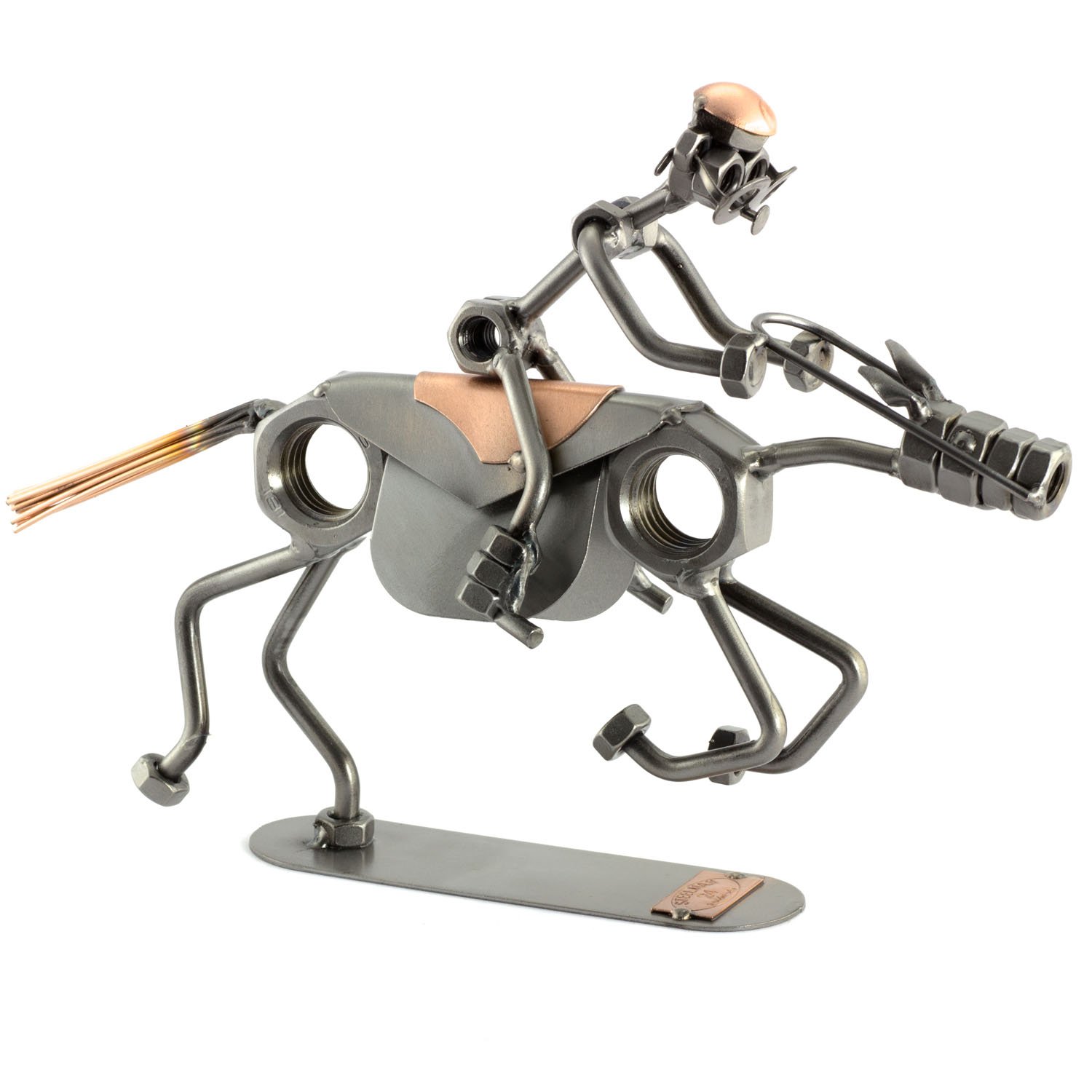 Steelman24 I Omini di Viti Falegname con Piastra di Incisione Personale I Idee Regalo Originale I Soprammobili in Metallo I Modellino