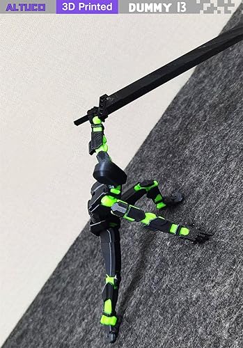 Miniatura 8 de Juego de figuras de acción T13, figuras de acción Titan 13 con múltiples accesorios, relleno de calcetín de Navidad para niños (negro y verde)