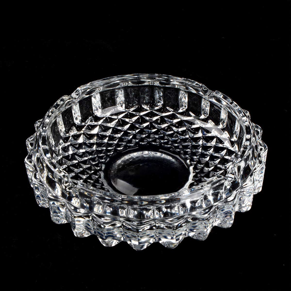 Cendrier carré en verre transparent pour cigarettes, cendrier en verre cristal pour salon, bureau, bar, intérieur (12,5 cm x 3 cm)