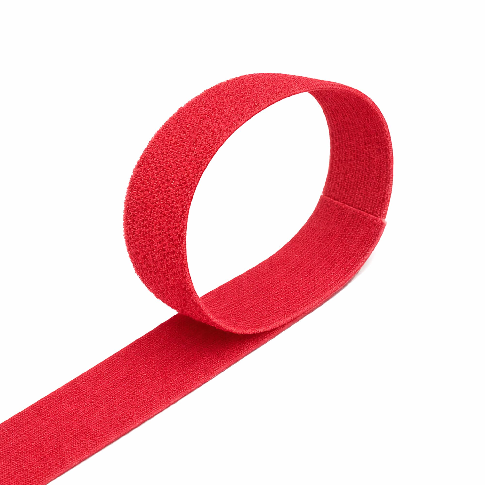 VELCRO® Brand ONE-WRAP® Back-to-Back Tape Roll, 20mm Wide Reusable Self-Gripping Cable Wrap for Cable Management, Cut-to-Length Hook & Loop Strap, Pre-Packed 1m–25m Roll Options (Red, 20MMX10M)