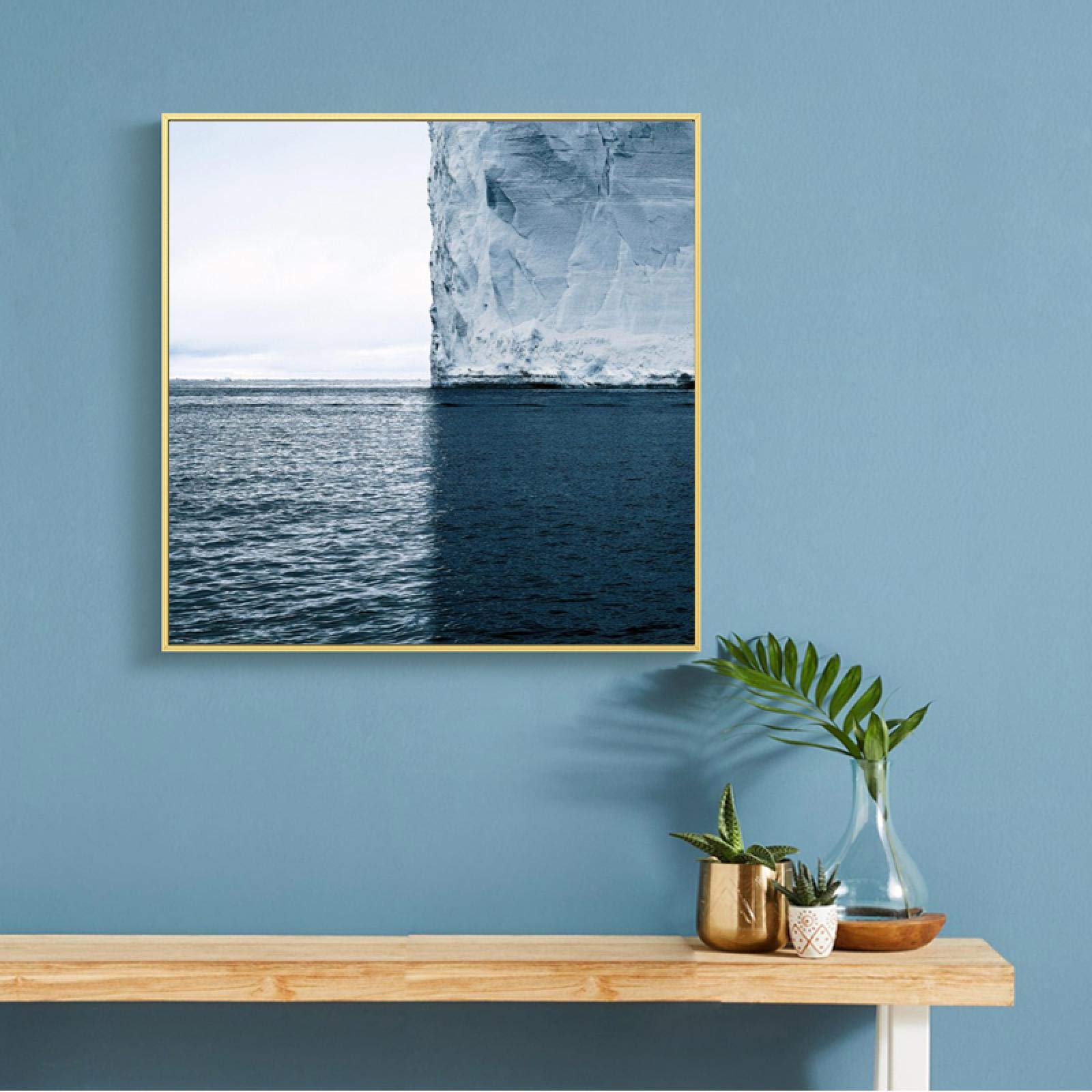 Mur art toile peinture affiches coin d'iceberg bleu moderne 30x30 cm sans cadre