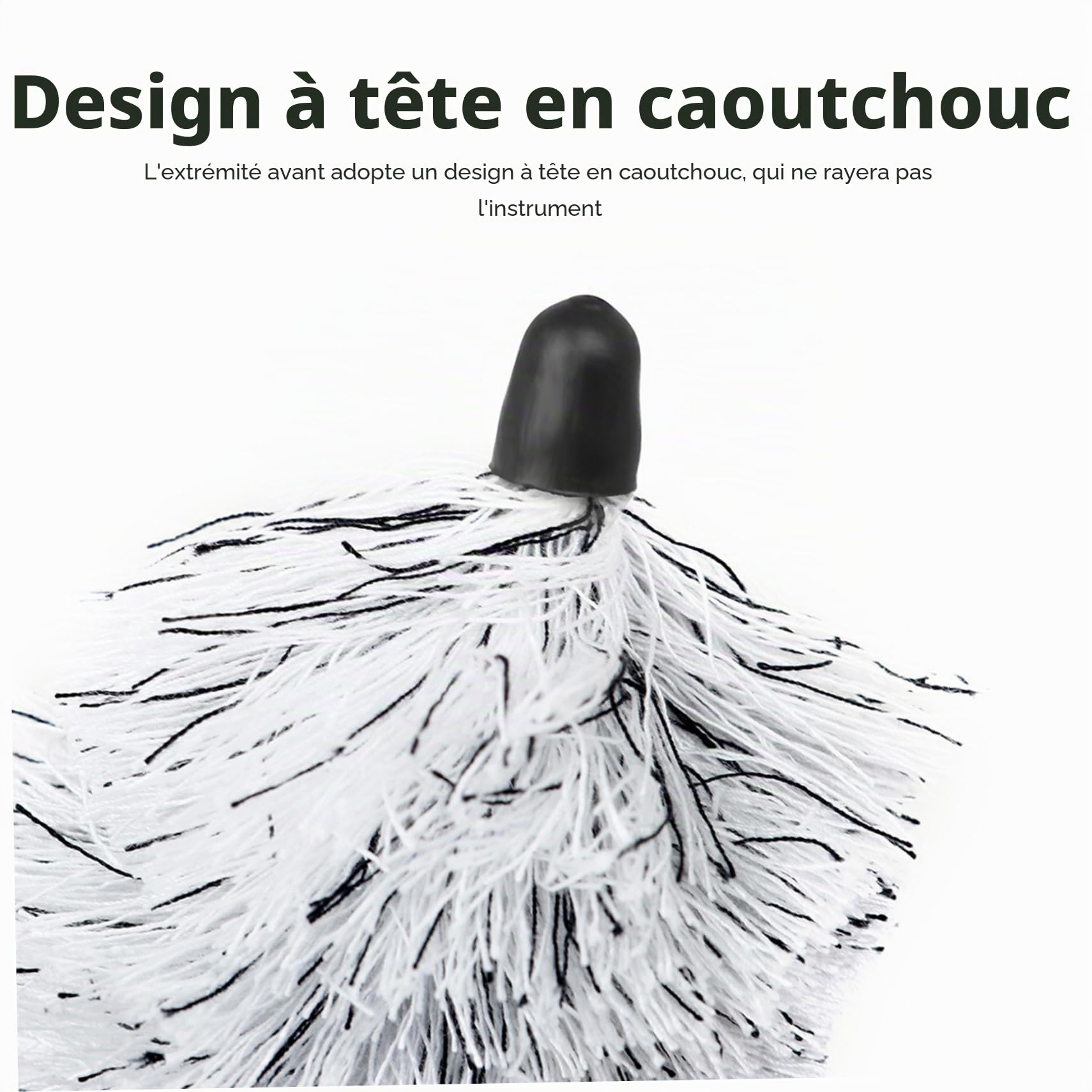 Écouvillon de Nettoyage de Saxophone Alto, Brosse de Nettoyage de Sax Alto avec Pointe en Caoutchouc et poignée, kit de Nettoyage et de Soins de Sax