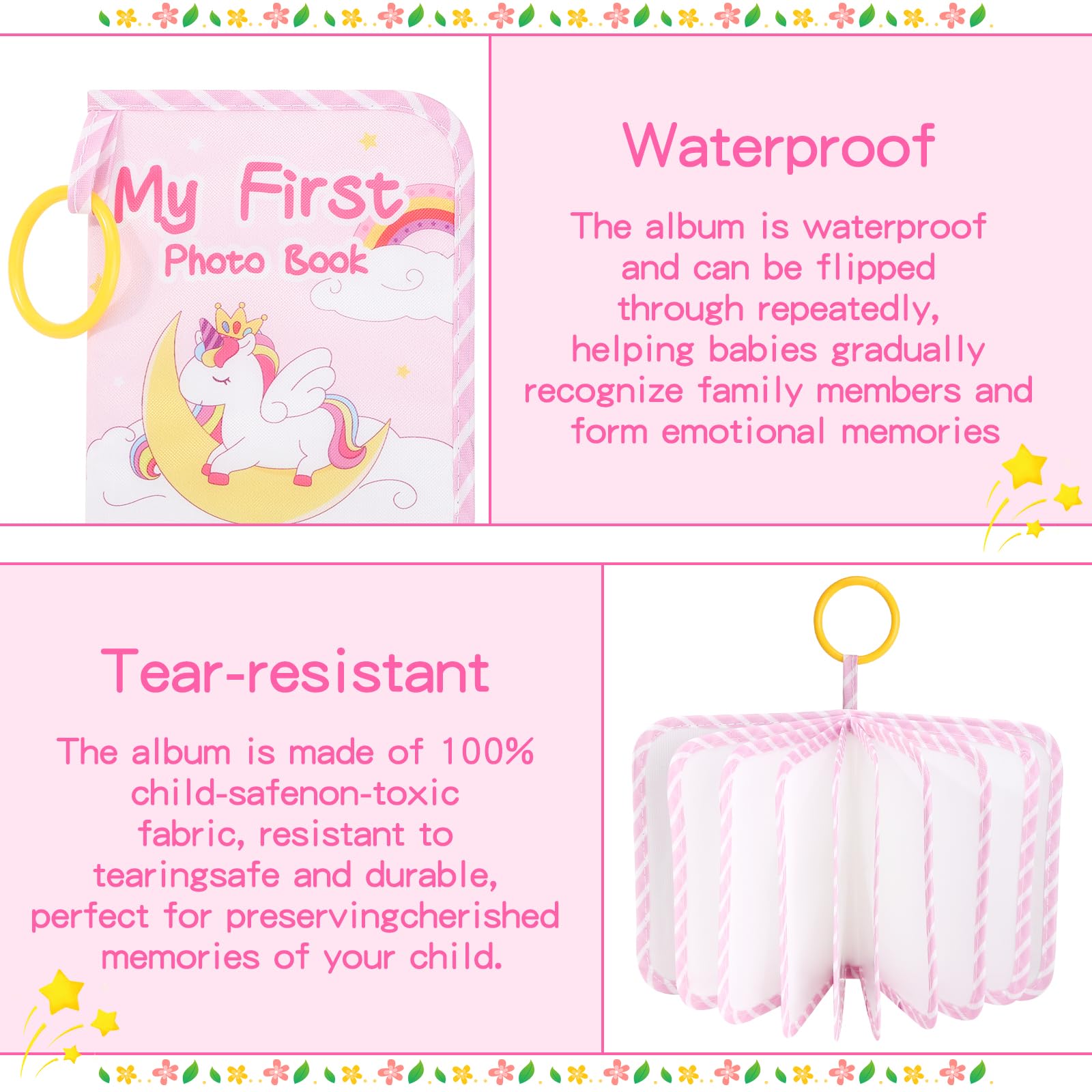 Baby-Fotoalbum, weiches Babybuch für das erste Jahr, Baby-Fotobuch | Mein erstes Fotobuch mit Waldtieren – Babyalbum für 10 x 15 cm große Bilder für Erinnerungsalbum Babyparty