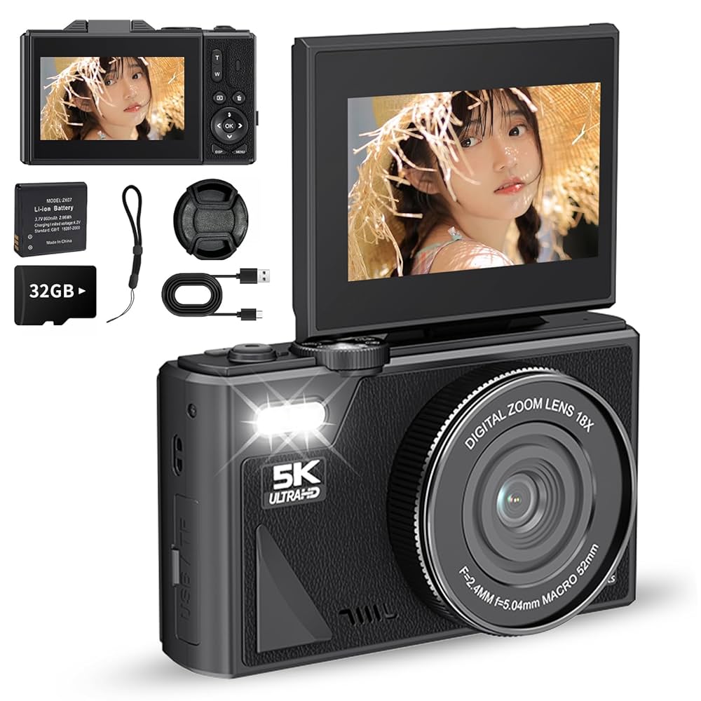 デジカメ 5K録画 7500万画素 Wi-Fi機能 オートフォーカス 32GB Amazon | デジカメ 5K デジタルカメラ 5K録画 7500万画素 Wi-Fi