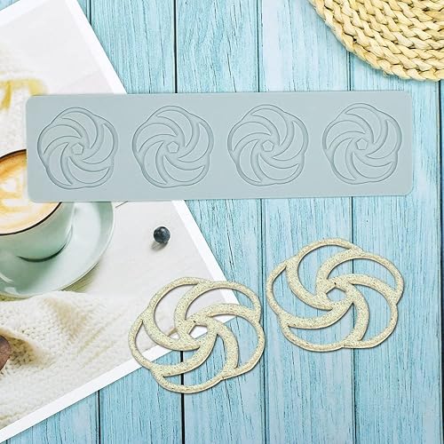 Miniatura 5 de Molde de patrón geométrico, molde en espiral hueco 3D de silicona para fondant para decoración de pasteles, cupcakes, alimentos (B_11.32 x 2.88 x